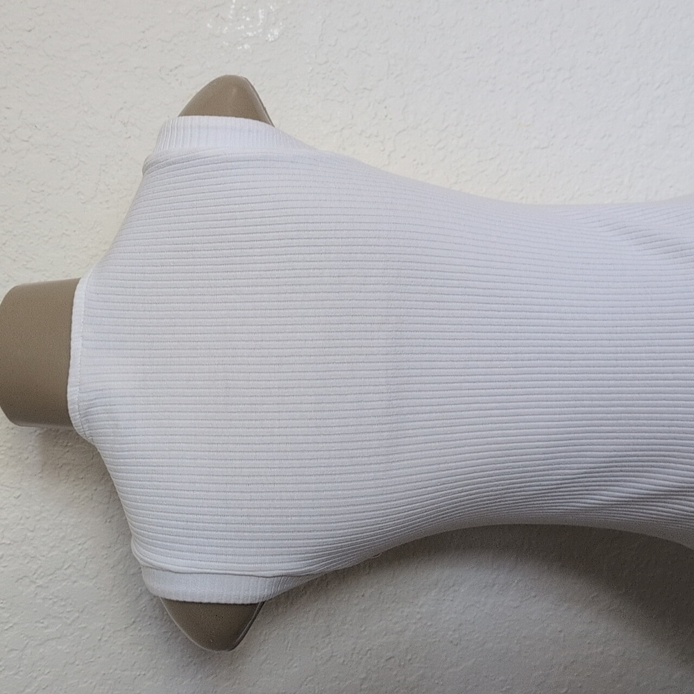 H&M Ribbed Dress Elegant White Sleeveless Small - Picture 5 of 10